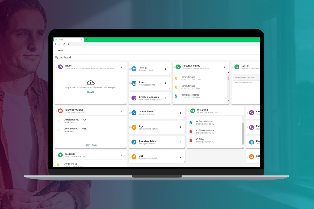 d.velop document management system user interface