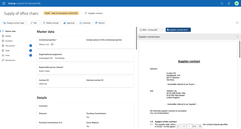 Creation Contracts SharePoint